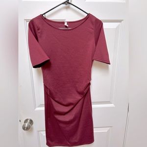 Pink Blush Maroon Fitted Knee Length Dress